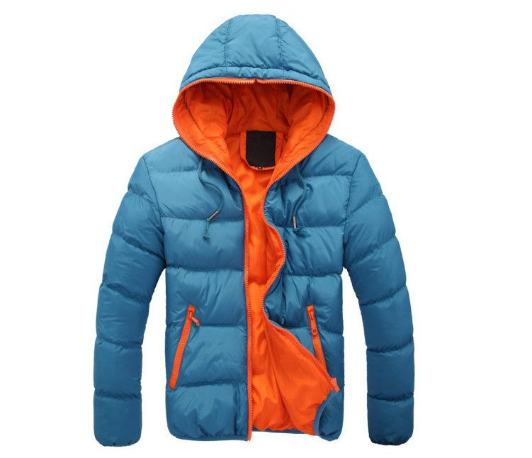 2022 new mens hooded cotton-padded jacket mens