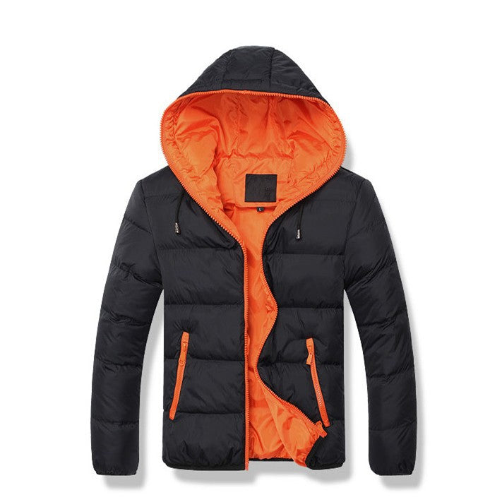 2022 new mens hooded cotton-padded jacket mens