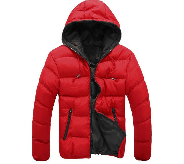 2022 new mens hooded cotton-padded jacket mens