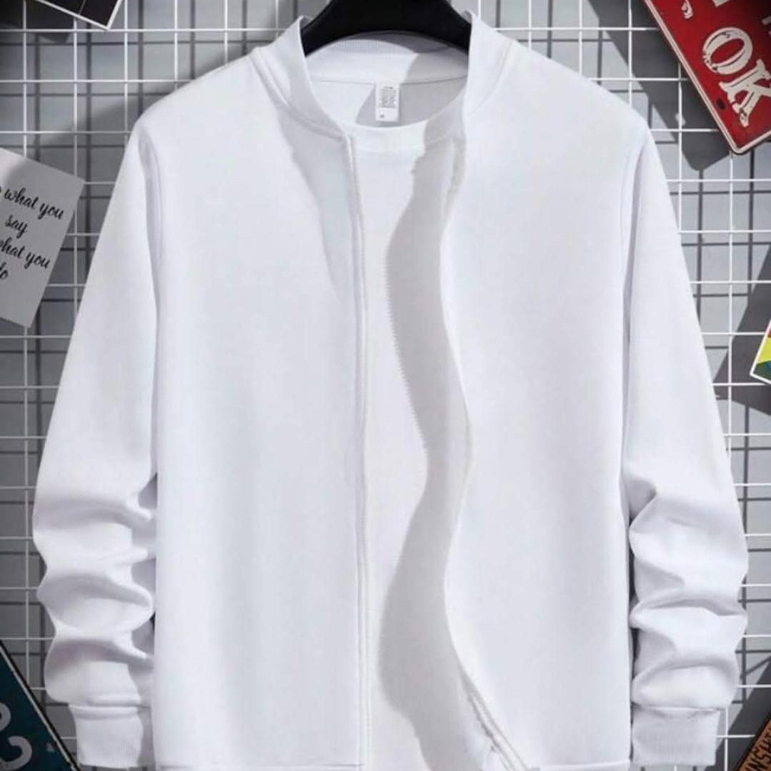 Mens Plain Polyester Collared Jackets-1 Pc